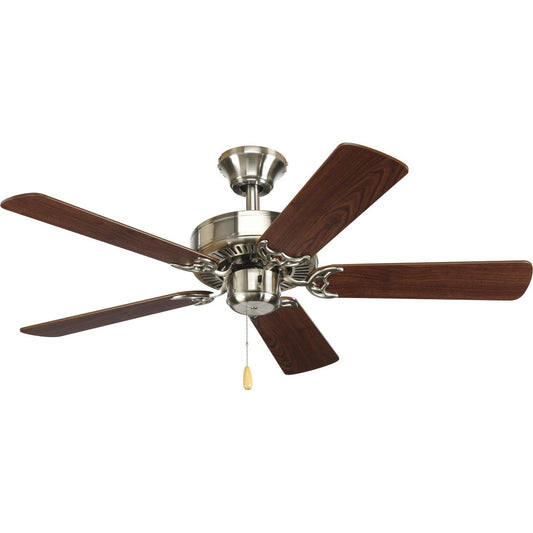 PROGRESS LIGHTING P2500-09 Brushed Nickel AirPro Collection Builder 42" 5-Blade Ceiling Fan