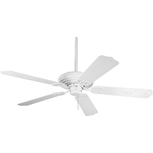 PROGRESS LIGHTING P2502-30 White AirPro Collection 52" Five-Blade Indoor/Outdoor Ceiling Fan