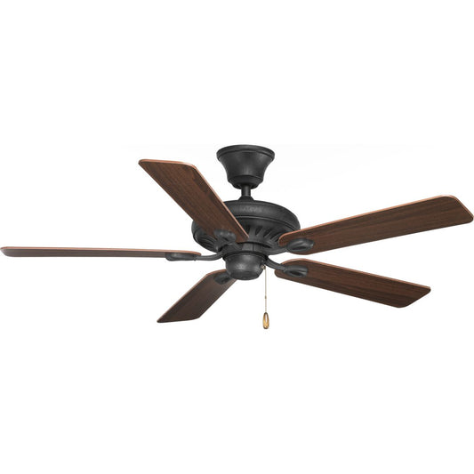 PROGRESS LIGHTING P2521-80 Forged Black AirPro Collection Signature 52" Five-Blade Ceiling Fan