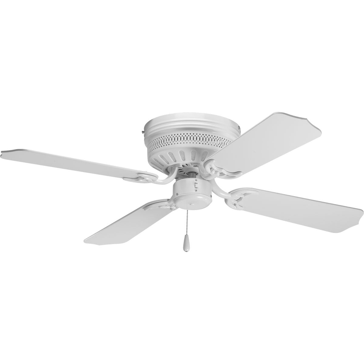 PROGRESS LIGHTING P2524-30 White AirPro Collection 42" Four-Blade Hugger Ceiling Fan
