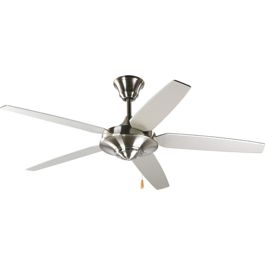 PROGRESS LIGHTING P2530-09 Brushed Nickel AirPro Collection 54" Five-Blade Fan