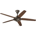 PROGRESS LIGHTING P2530-20 Antique Bronze AirPro Collection 54" Five-Blade Fan