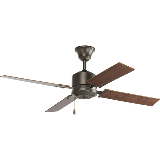 PROGRESS LIGHTING P2531-20 Antique Bronze Clifton Heights Collection 52" Four-Blade Ceiling Fan