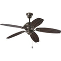 PROGRESS LIGHTING P2533-20 Antique Bronze AirPro Collection 54" Five-Blade Indoor/Outdoor Ceiling Fan