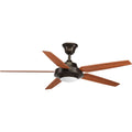 PROGRESS LIGHTING P2539-2030K Antique Bronze Signature Plus II Collection 54" LED Five Blade Fan