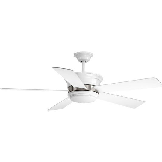 PROGRESS LIGHTING P2540-3030K White Harranvale Collection 54" 5 Blade Fan w/ LED Light