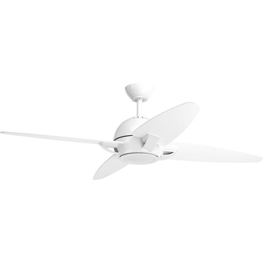 PROGRESS LIGHTING P2542-3030K White Soar Collection 54" 4 Blade Fan w/ LED Light