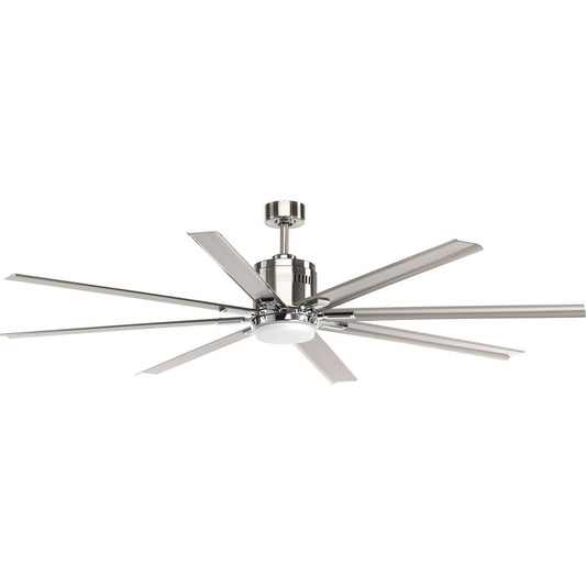 PROGRESS LIGHTING P2550-0930K Brushed Nickel Vast Collection 72" 18W LED Eight Blade Fan