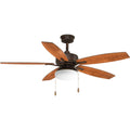 PROGRESS LIGHTING P2552-20 Antique Bronze Billows Collection 52" 5 -Blade Ceiling Fan