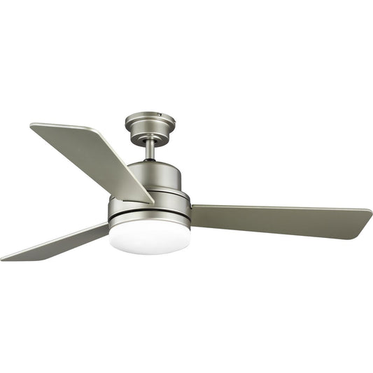 PROGRESS LIGHTING P2553-152WB Painted Nickel Trevina II Collection 52" Three-Blade Nickel Ceiling Fan