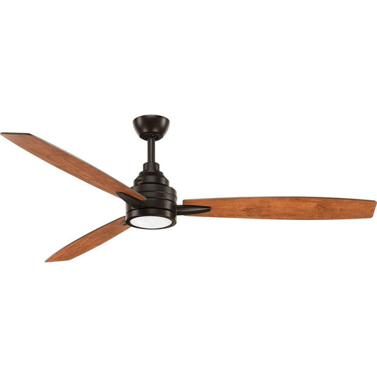 PROGRESS LIGHTING P2554-2030K Antique Bronze Gaze Collection 60" LED Three-Blade Ceiling Fan