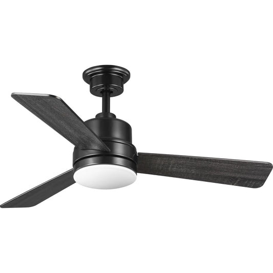 PROGRESS LIGHTING P2555-3130K Black Trevina II Collection 44" Three-Blade Black Ceiling Fan
