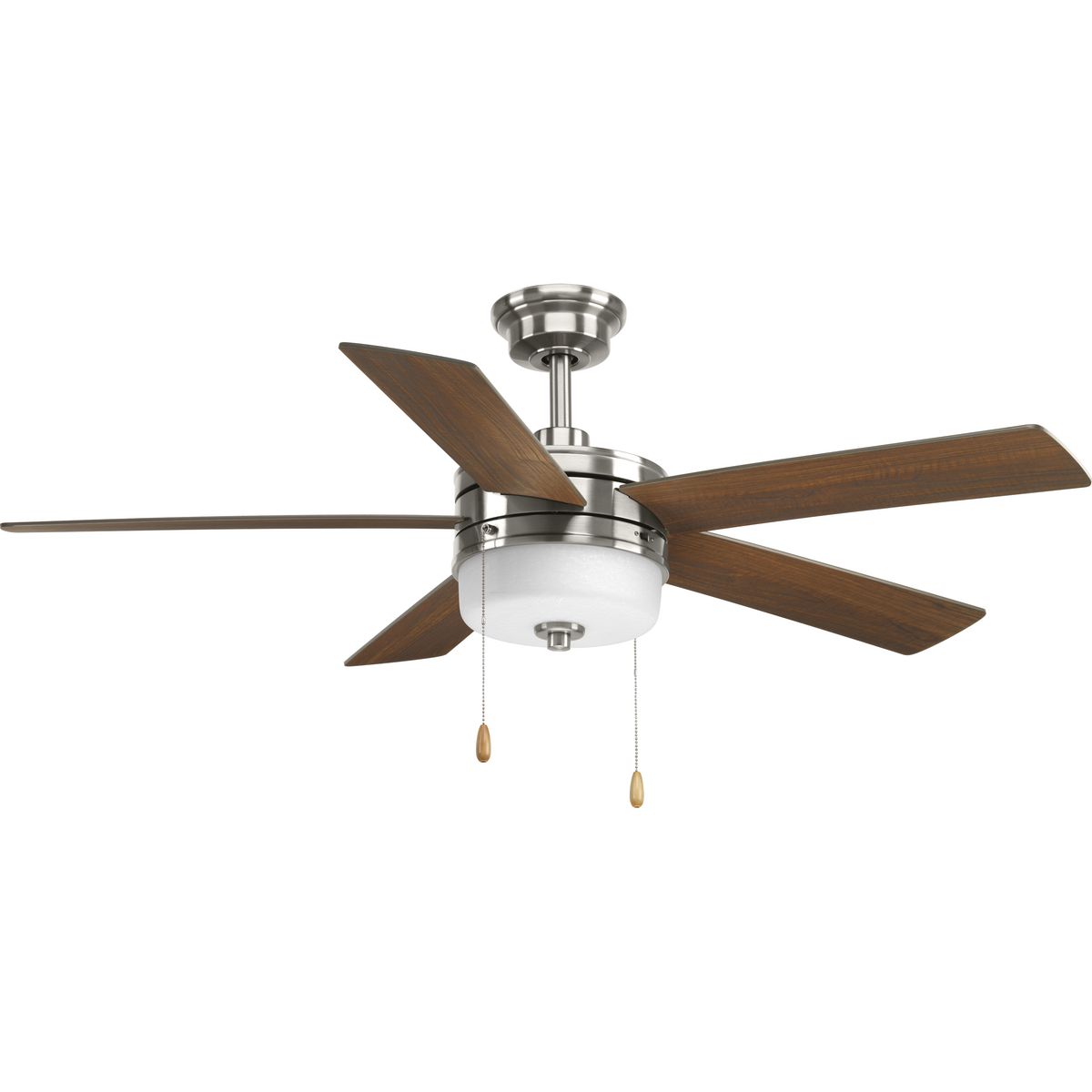 PROGRESS LIGHTING P2558-0930K Brushed Nickel Verada Collection 52" Five-Blade Ceiling Fan with LED Light