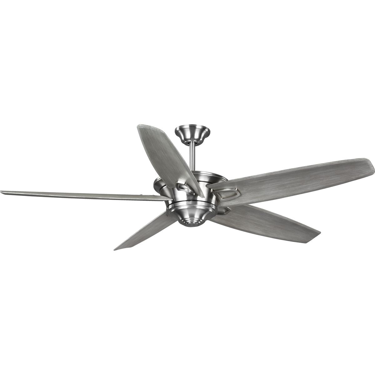 PROGRESS LIGHTING P2560-09WW Weathered Wood Caleb Collection 68-Inch 5-Blade Brushed Nickel AC Motor Transitional Ceiling Fan