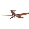 PROGRESS LIGHTING P2560-09 Brushed Nickel Caleb Collection 68" Five- Blade Ceiling Fan