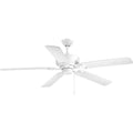 PROGRESS LIGHTING P2562-30 White Lakehurst Collection 60" Indoor/Outdoor Five-Blade Ceiling Fan