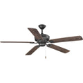 PROGRESS LIGHTING P2562-80 Forged Black Lakehurst Collection 60" Indoor/Outdoor Five-Blade Ceiling Fan