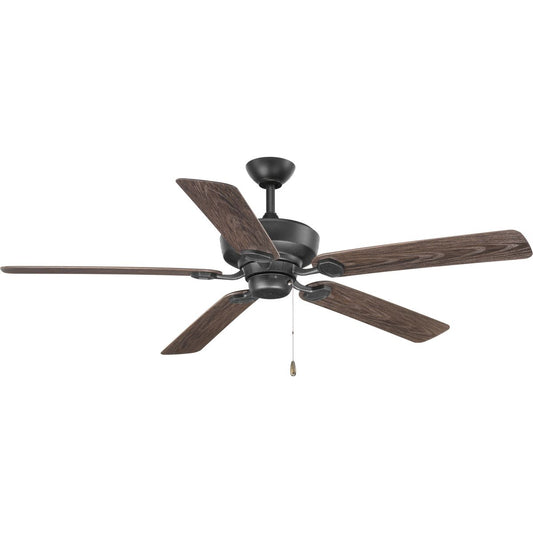 PROGRESS LIGHTING P2562-80 Forged Black Lakehurst Collection 60" Indoor/Outdoor Five-Blade Ceiling Fan