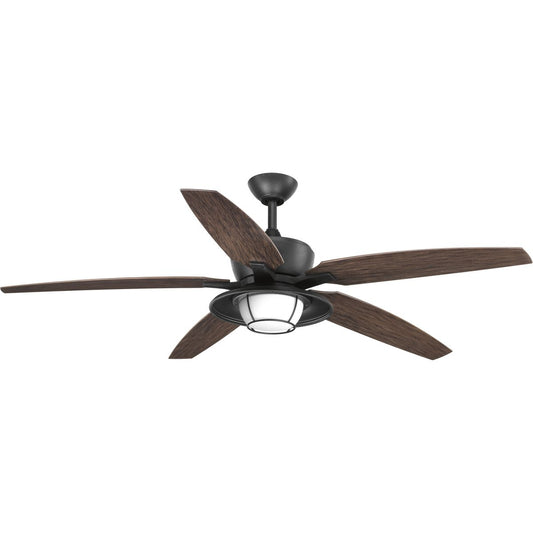 PROGRESS LIGHTING P2564-8030K Forged Black Montague Collection 60" Indoor/Outdoor Five-Blade Ceiling Fan