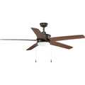 PROGRESS LIGHTING P2574-2030K Antique Bronze Whirl Collection 60" Five Blade Ceiling Fan