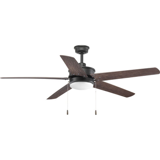 PROGRESS LIGHTING P2574-8030K Forged Black Whirl Collection 60" Five Blade Ceiling Fan