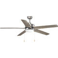 PROGRESS LIGHTING P2574-8130K Antique Nickel Whirl Collection 60" Five Blade Ceiling Fan