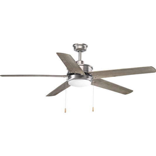PROGRESS LIGHTING P2574-8130K Antique Nickel Whirl Collection 60" Five Blade Ceiling Fan