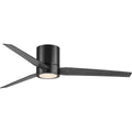 PROGRESS LIGHTING P2588-31M30K Matte Black Braden 56" Integrated LED Indoor Matte Black Mid-Century Modern Ceiling Fan with Light Kit and White Opal Shade and Remote Control