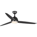 PROGRESS LIGHTING P2592-3130K Black Oriole Collection 60" Three-Blade Ceiling Fan with LED Light