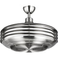 PROGRESS LIGHTING P2594-0930K Brushed Nickel Sanford 24" Enclosed Indoor/Outdoor Ceiling Fan with LED Light