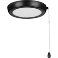 PROGRESS LIGHTING P260002-31M-30 Matte Black AirPro 7" 1-Light Matte Black Edgelit Transitional Ceiling Fan Light Kit and Opal Shade