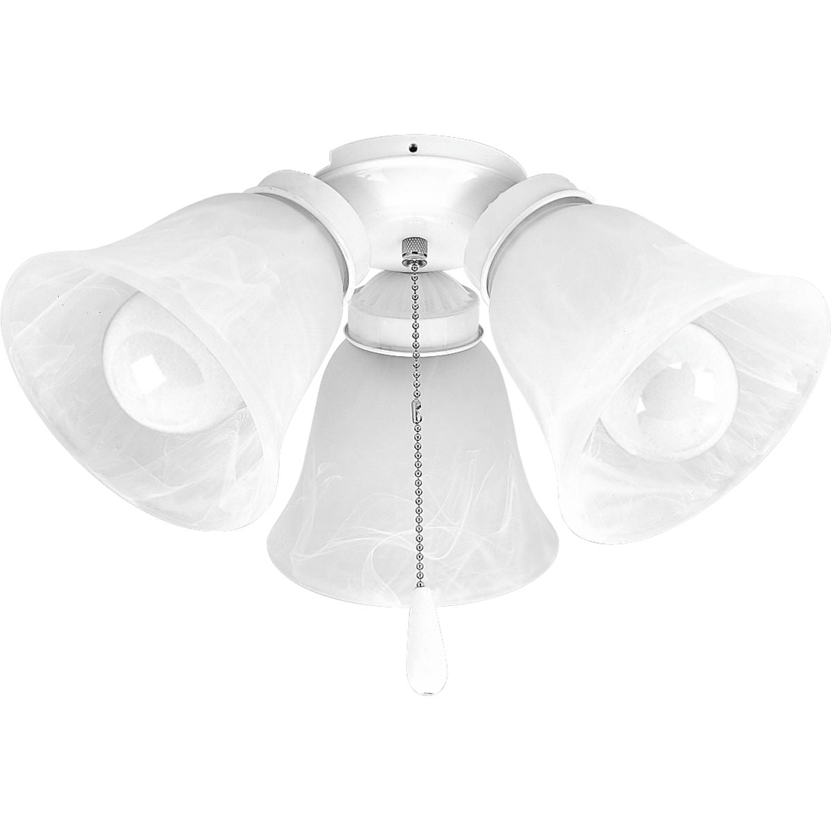 PROGRESS LIGHTING P2600-30WB White AirPro Collection Three-Light Ceiling Fan Light
