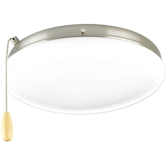 PROGRESS LIGHTING P2602-09WB Brushed Nickel Two-Light Universal Opal Glass Fan Light Kit