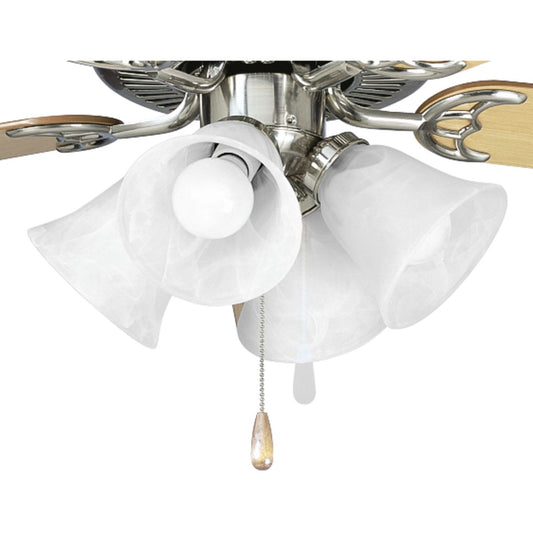 PROGRESS LIGHTING P2610-09WB Brushed Nickel AirPro Collection Four-Light Ceiling Fan Light