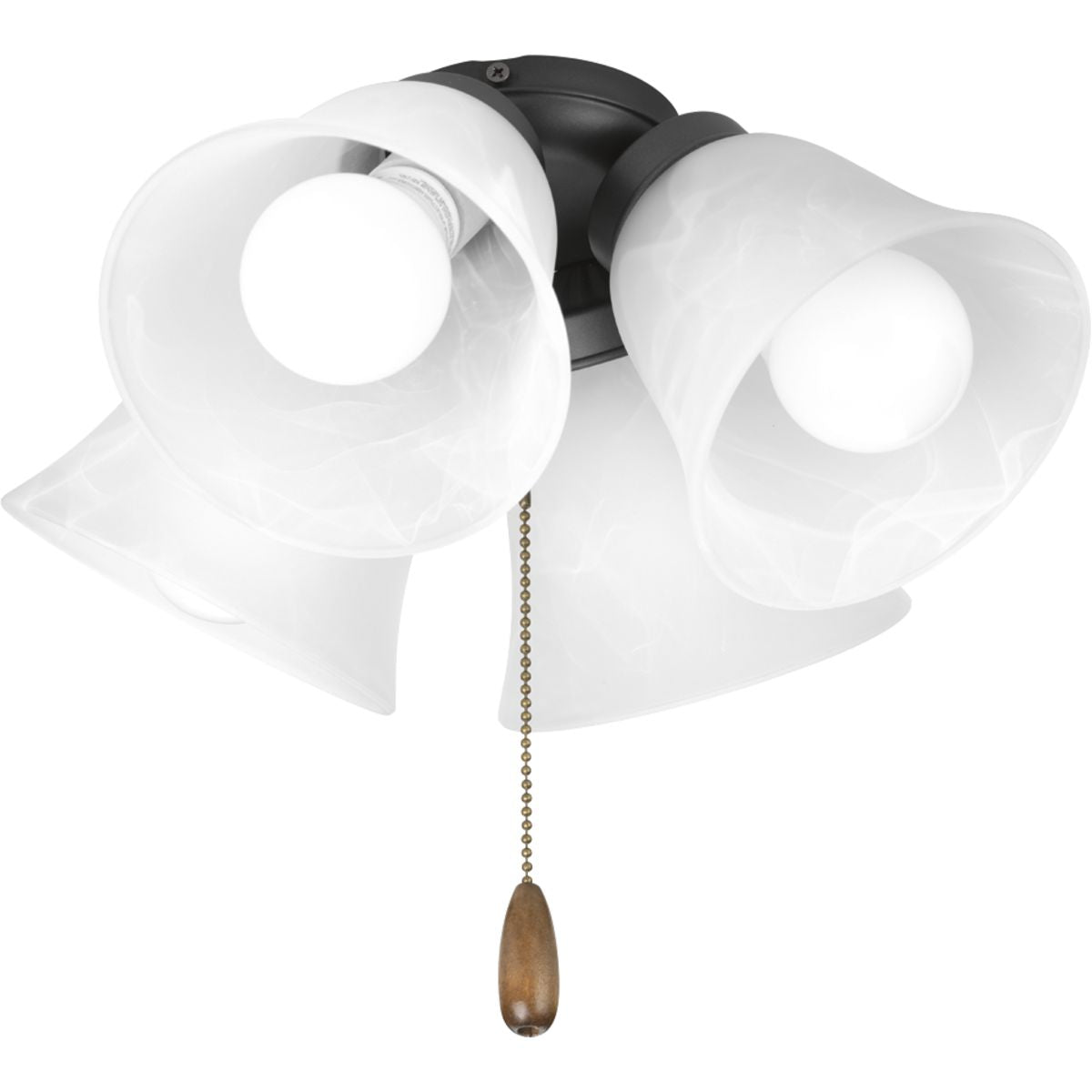 PROGRESS LIGHTING P2610-143WB Graphite AirPro Collection Four-Light Ceiling Fan Light