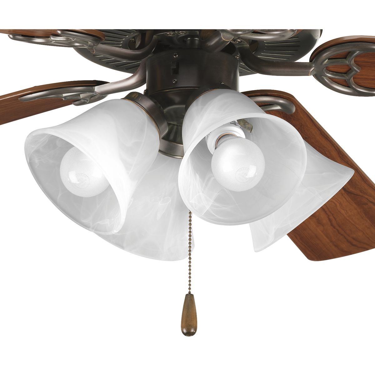 PROGRESS LIGHTING P2610-20WB Antique Bronze AirPro Collection Four-Light Ceiling Fan Light