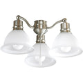 PROGRESS LIGHTING P2623-09WB Brushed Nickel Madison Collection Three-Light Ceiling Fan Light