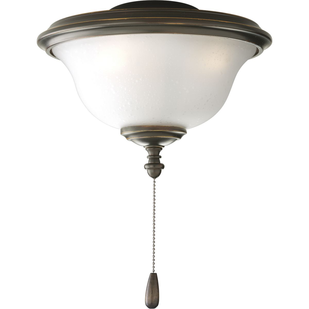 PROGRESS LIGHTING P2636-20WB Antique Bronze AirPro Collection Two-Light Indoor/Outdoor Ceiling Fan Light