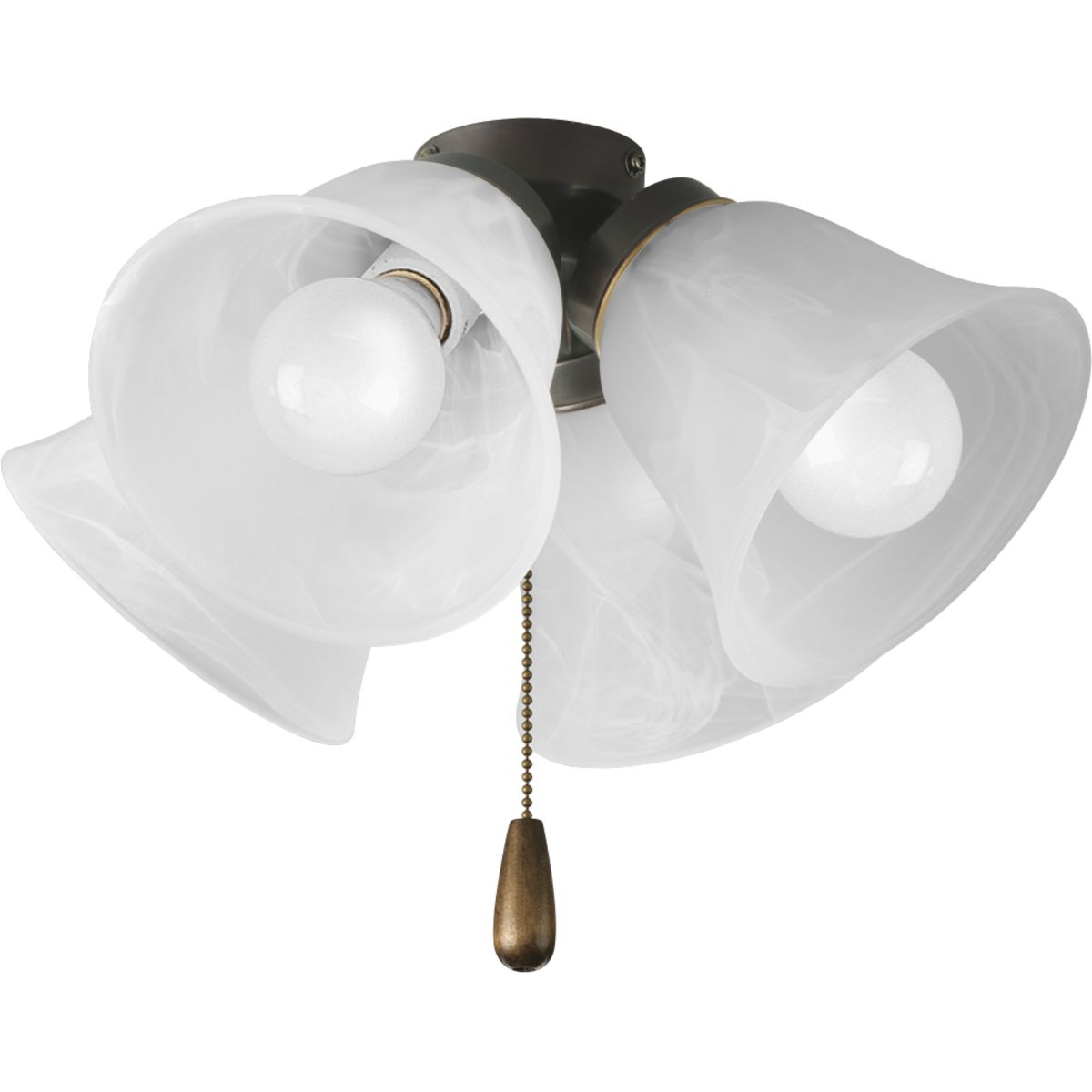 PROGRESS LIGHTING P2643-20WB Antique Bronze AirPro Collection Four-Light Ceiling Fan Light