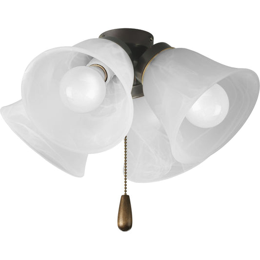 PROGRESS LIGHTING P2643-20WB Antique Bronze AirPro Collection Four-Light Ceiling Fan Light