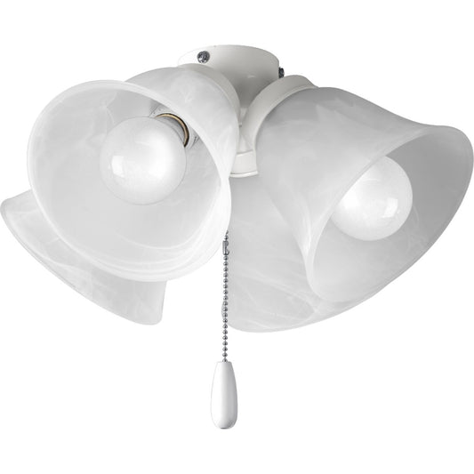 PROGRESS LIGHTING P2643-30WB White AirPro Collection Four-Light Ceiling Fan Light