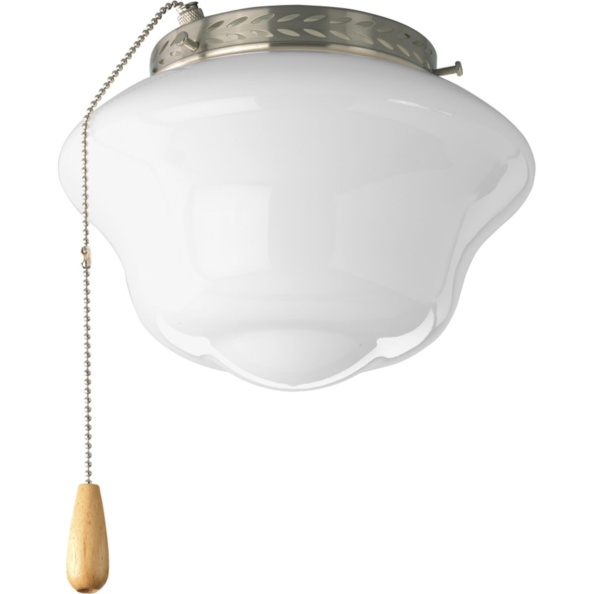 PROGRESS LIGHTING P2644-09WB Brushed Nickel AirPro Collection One-Light Ceiling Fan Light