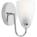 PROGRESS LIGHTING P2706-15 Polished Chrome Gather Collection One-Light Polished Chrome Etched Glass Traditional Bath Vanity Light