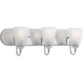 PROGRESS LIGHTING P2708-15 Polished Chrome Gather Collection Three-Light Polished Chrome Etched Glass Traditional Bath Vanity Light