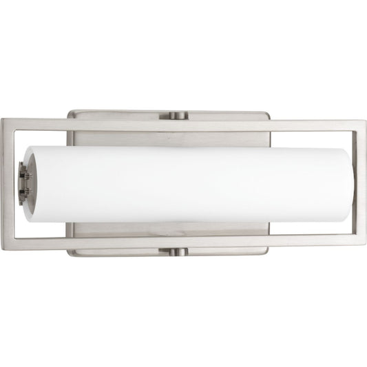 PROGRESS LIGHTING P2781-0930K9 Brushed Nickel Frame LED Collection 12" Linear Vanity Light
