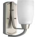 PROGRESS LIGHTING P2794-09 Brushed Nickel Wisten Collection One-Light Brushed Nickel Etched Glass Modern Bath Vanity Light
