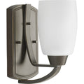 PROGRESS LIGHTING P2794-20 Antique Bronze Wisten Collection One-Light Antique Bronze Etched Glass Modern Bath Vanity Light