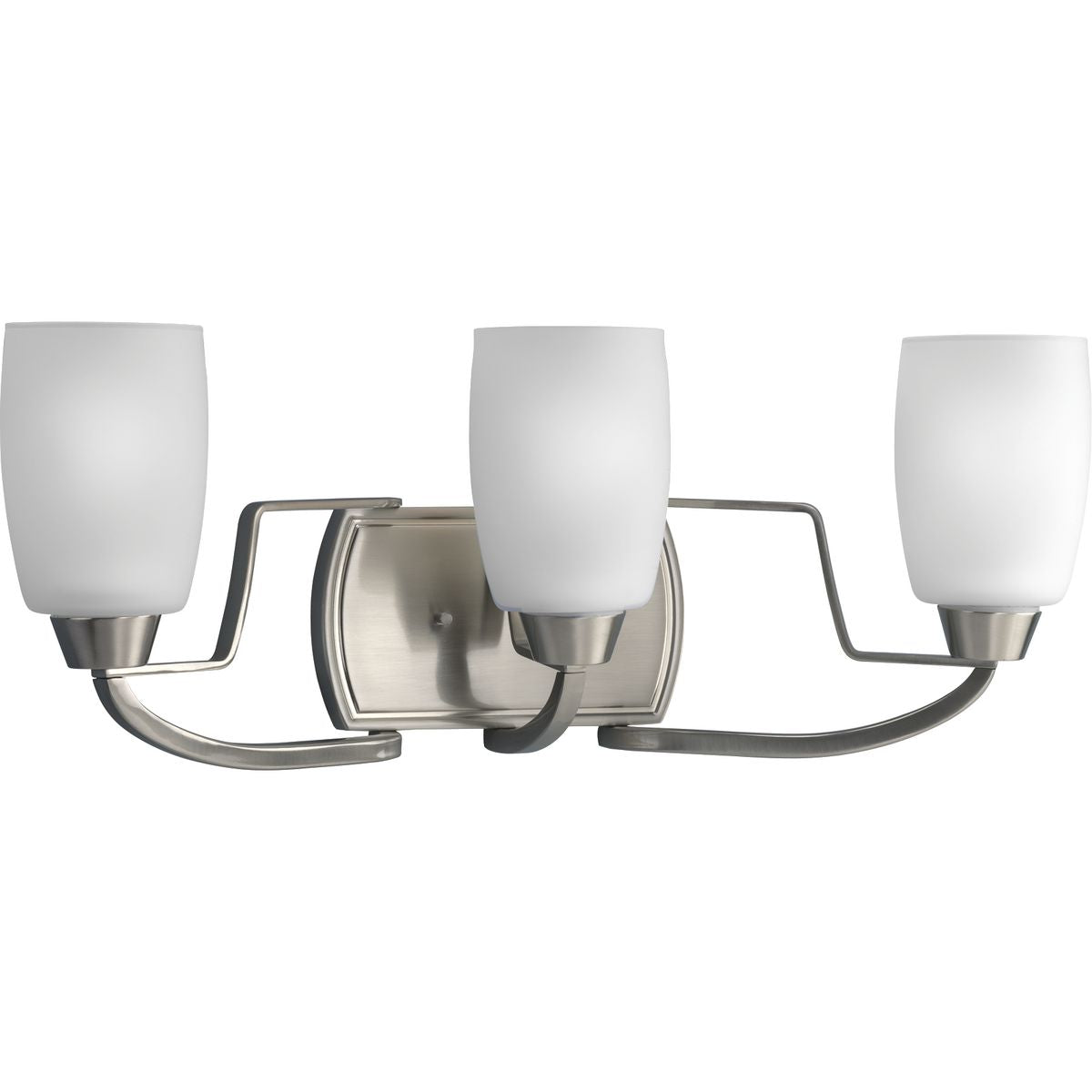 PROGRESS LIGHTING P2796-09 Brushed Nickel Wisten Collection Three-Light Brushed Nickel Etched Glass Modern Bath Vanity Light