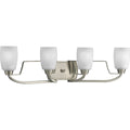 PROGRESS LIGHTING P2797-09 Brushed Nickel Wisten Collection Four-Light Brushed Nickel Etched Glass Modern Bath Vanity Light