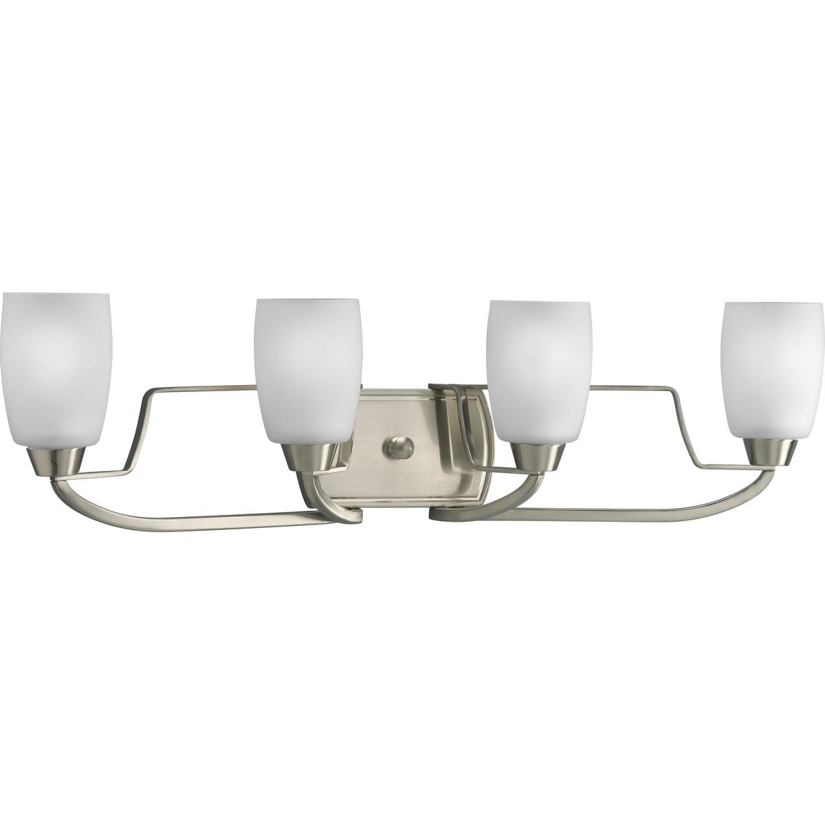 PROGRESS LIGHTING P2797-09 Brushed Nickel Wisten Collection Four-Light Brushed Nickel Etched Glass Modern Bath Vanity Light